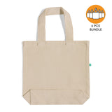 6 ct Recycled Canvas Tote Bag With Bottom Gusset - By Bundle