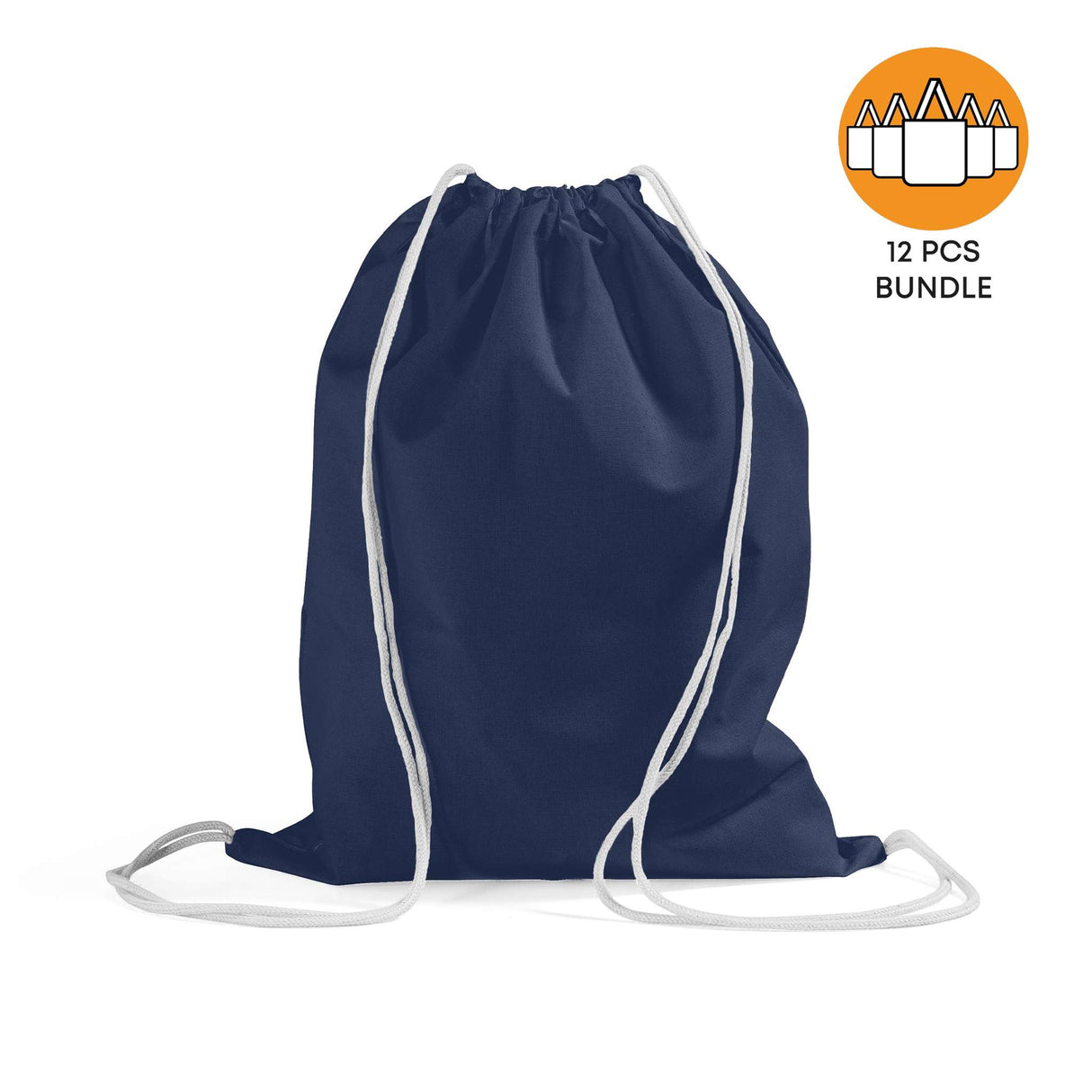 12 ct Economical Sport Cotton Drawstring Bag Cinch Packs - By Dozen