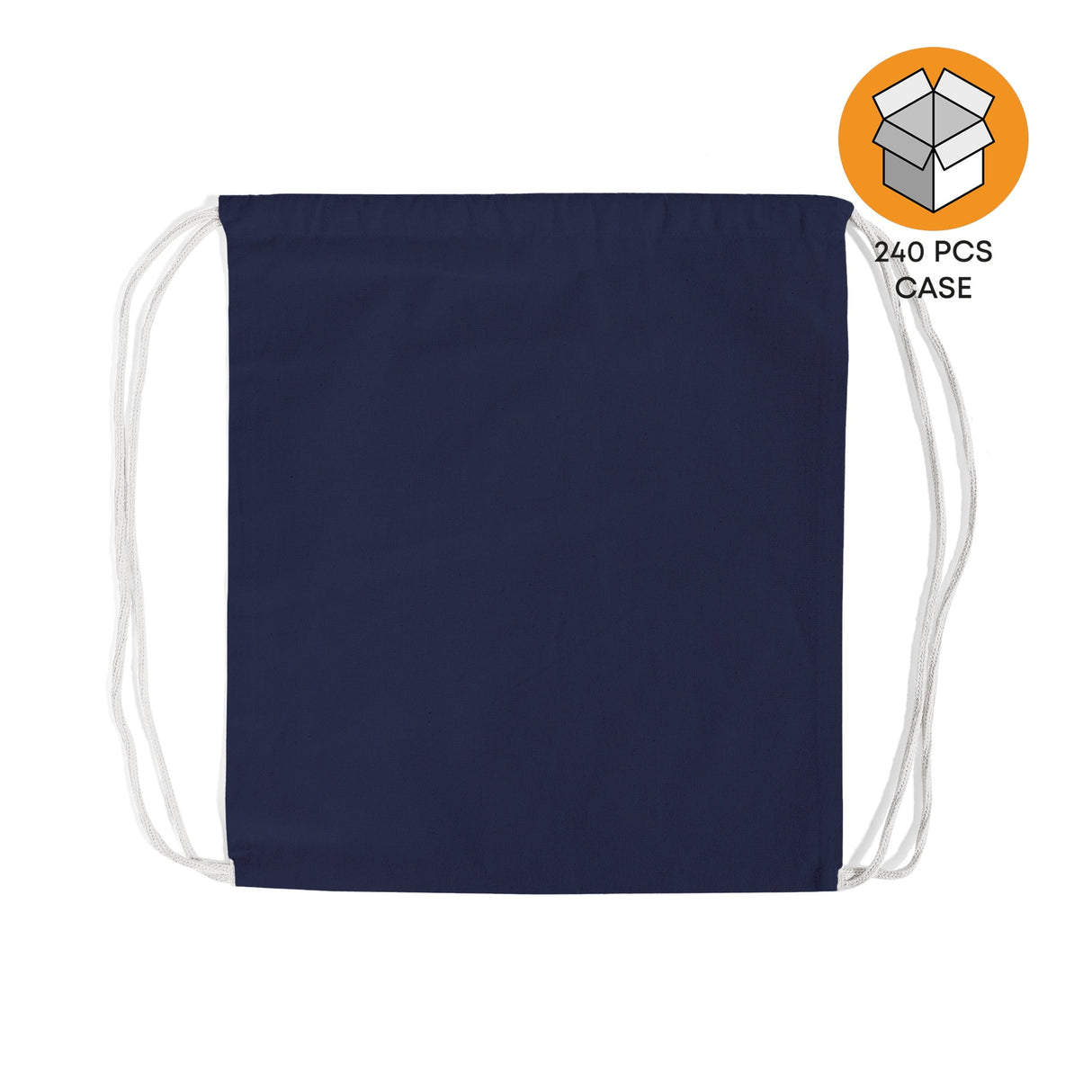 Navy Small Canvas Drawstring Backpack Case