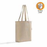 120 ct Organic Cotton Canvas Grocery Tote Bags W/Gusset - By Case