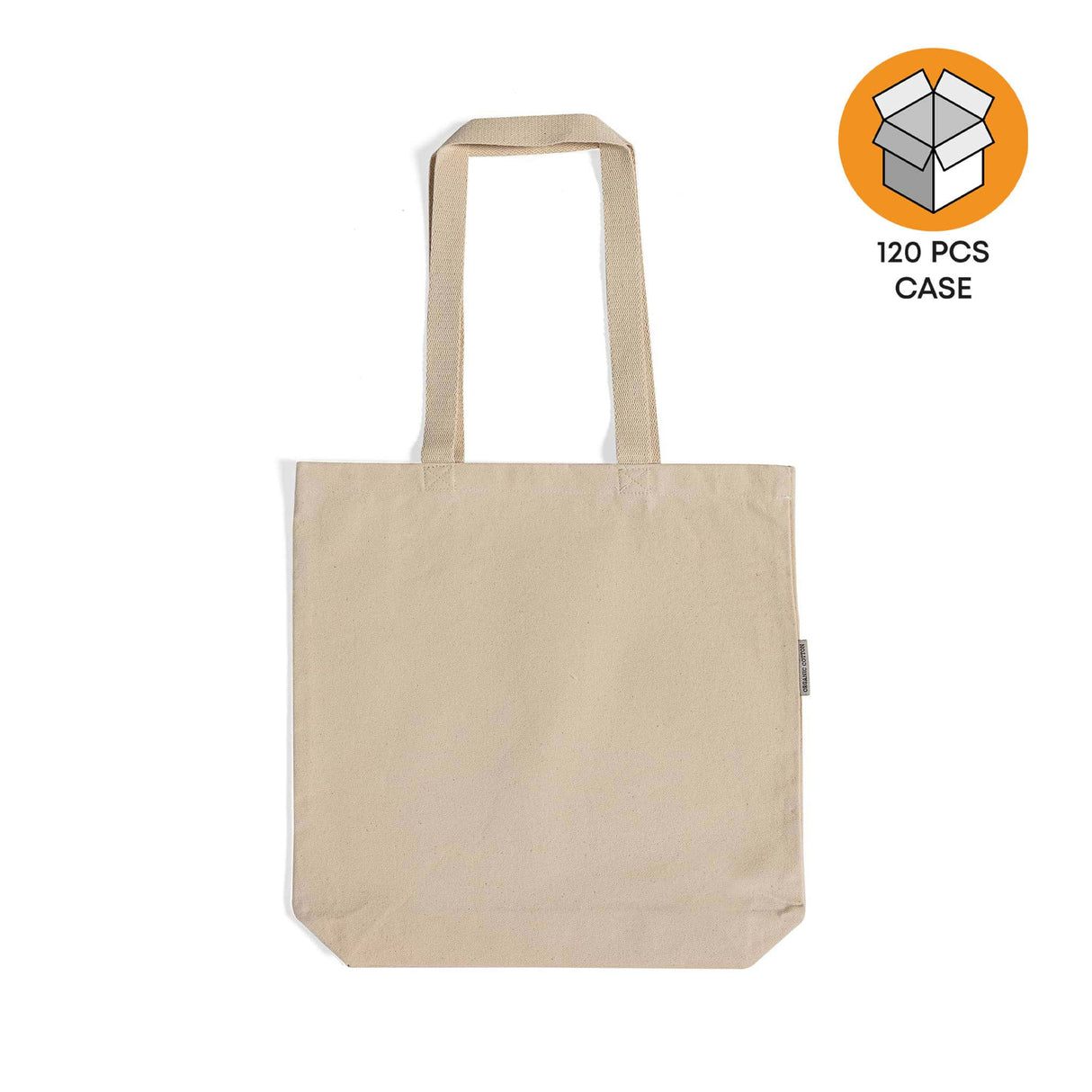 120 ct Organic Cotton Canvas Grocery Tote Bags W/Gusset - By Case