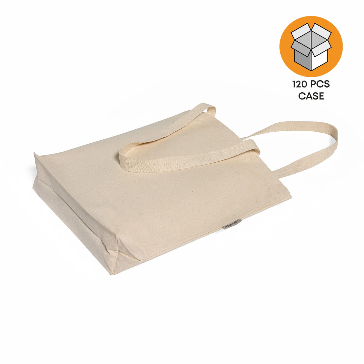 120 ct Organic Cotton Canvas Grocery Tote Bags W/Gusset - By Case