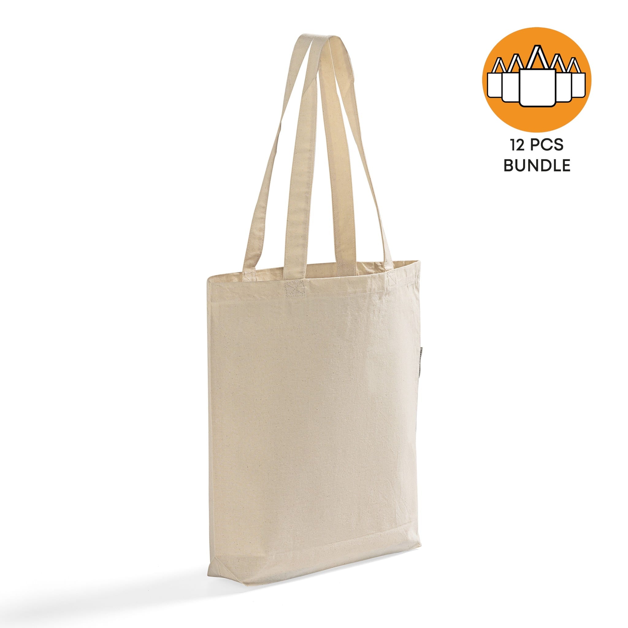 12 ct Organic Cotton Canvas Tote Bags with Gusset - By Dozen