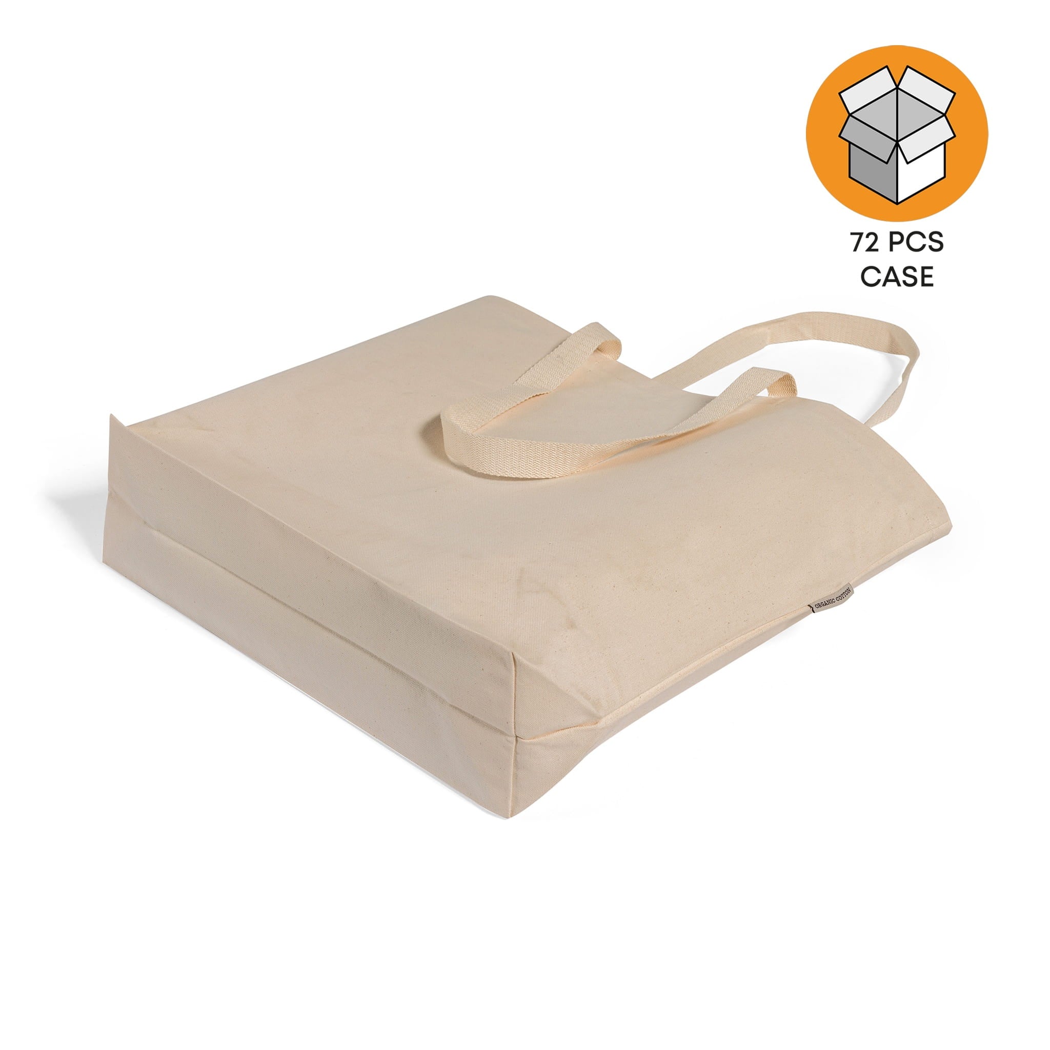 72 ct - 20 in Large Organic Canvas Shopping Tote Bags - By Case