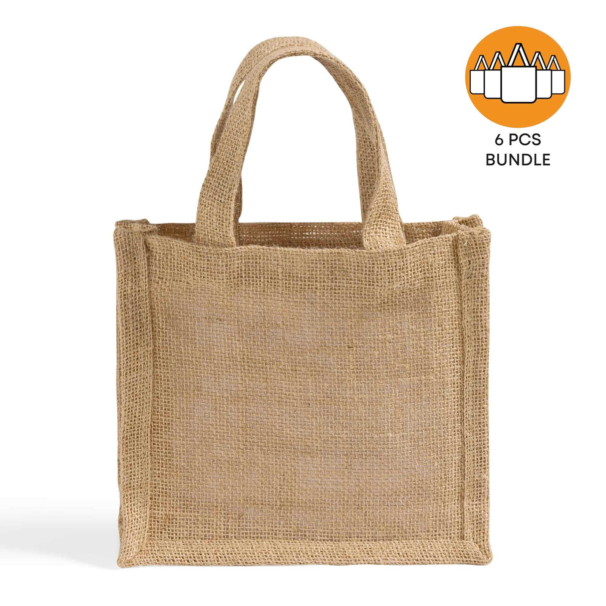 6 ct Small Burlap Party Favor Bags / Jute Gift Tote Bags - Pack of 6