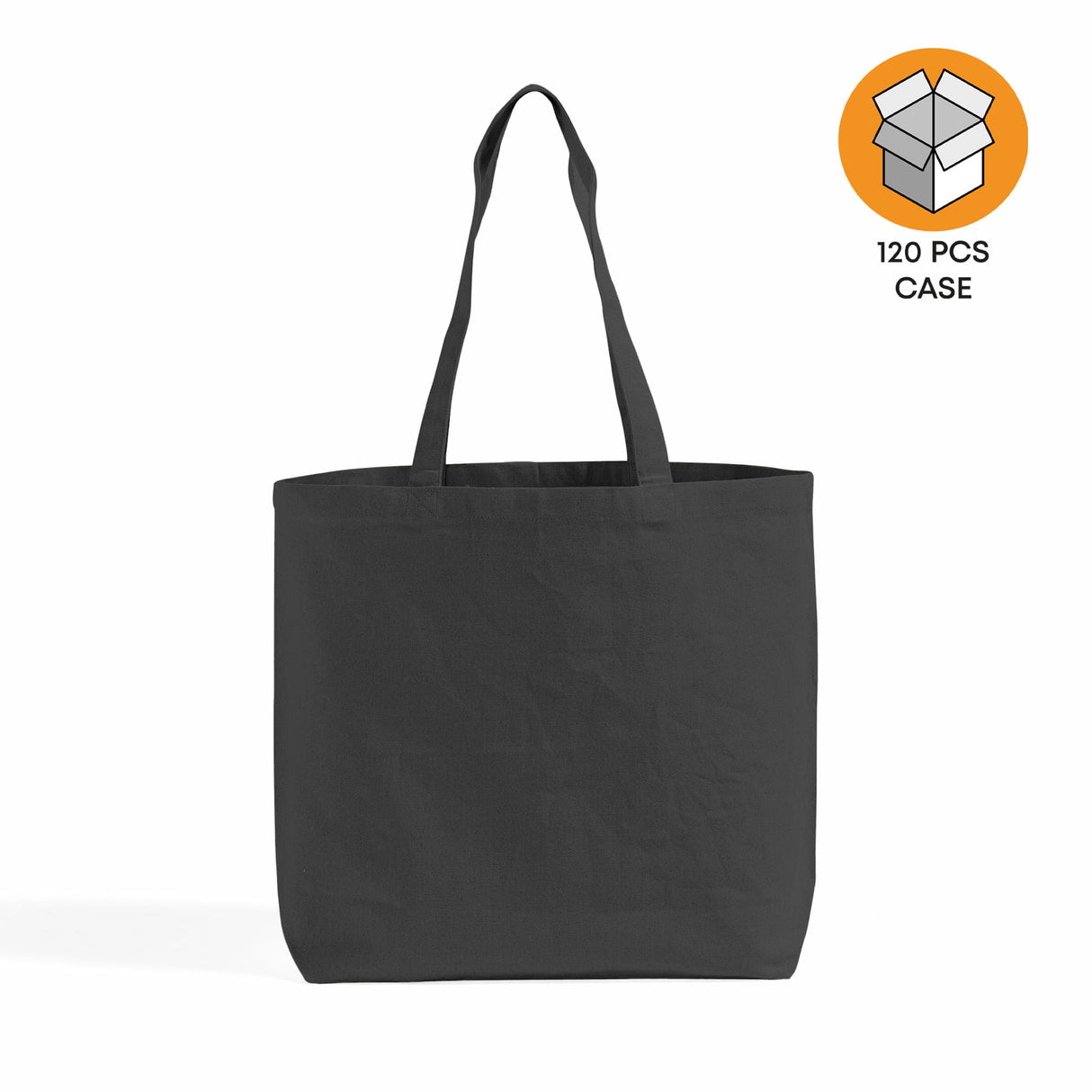 120 ct Large Size Light Canvas Wholesale Tote Bag with Long Handles - By Case