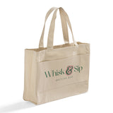 Customized Cotton Canvas Tote Bag with Inside Zipper Pocket - Personalized Tote Bags With Your Logo - TF214
