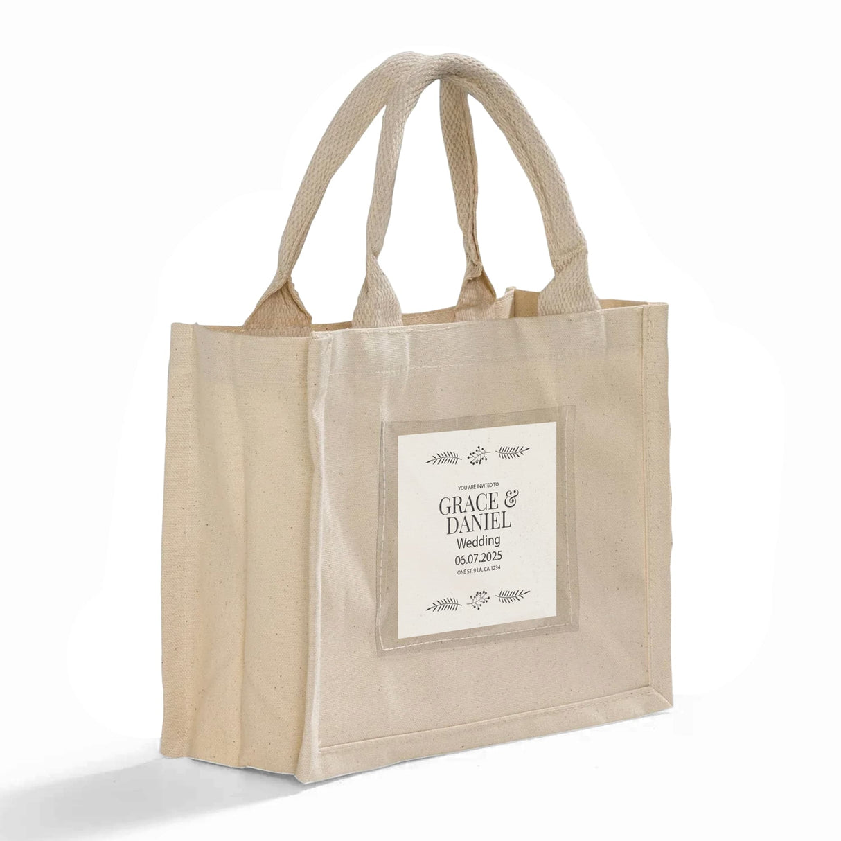 Custom Wedding Favor Tote Bags with Pocket - TF207