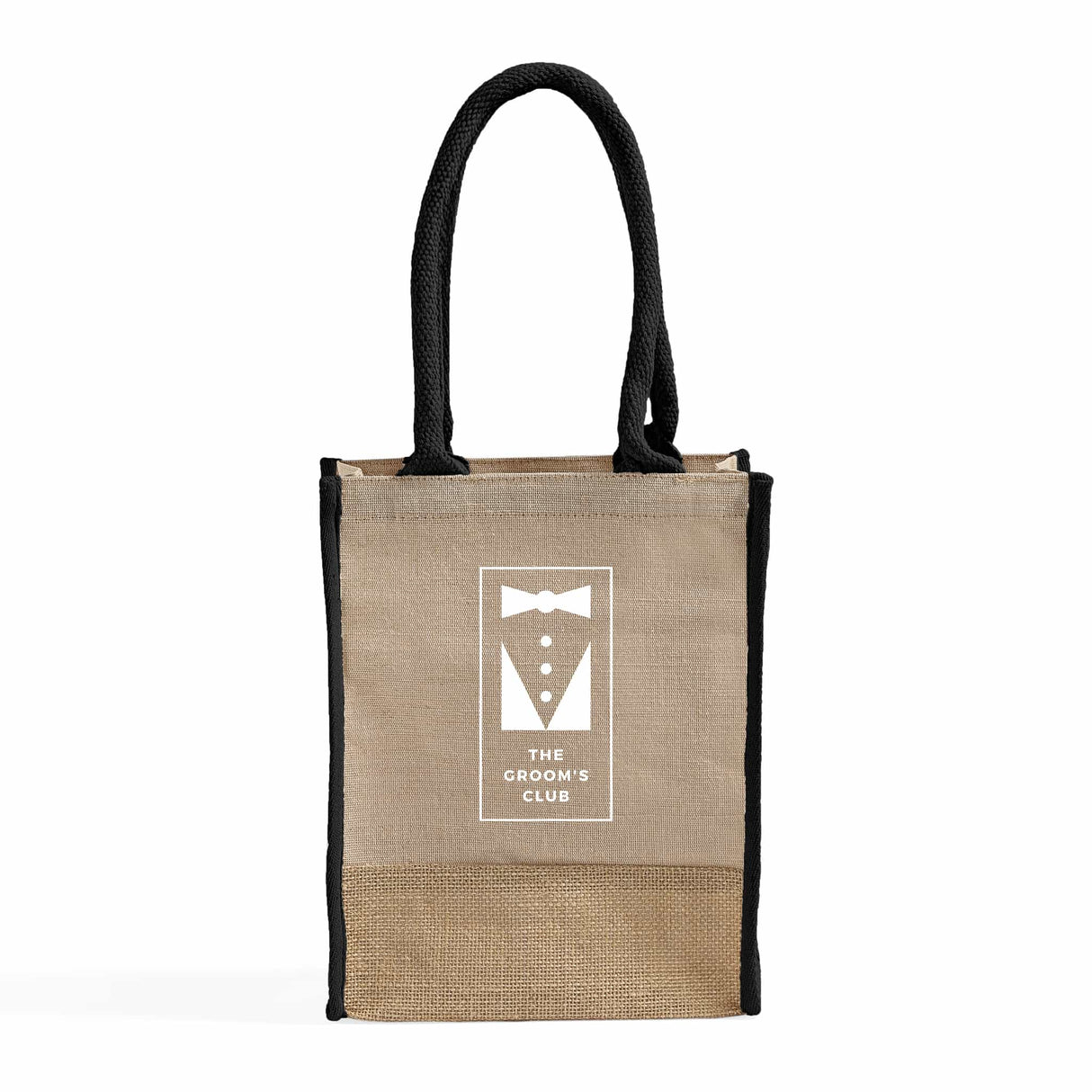 Small Jute Blend Tote Bags Customized - Personalized Small Jute Tote Bags With Your Logo - TJ911