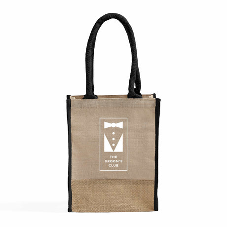 Small Jute Blend Tote Bags Customized - Personalized Small Jute Tote Bags With Your Logo - TJ911