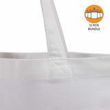 12 ct Sublimation 100% Polyester Canvas Tote Bags White - By Dozen