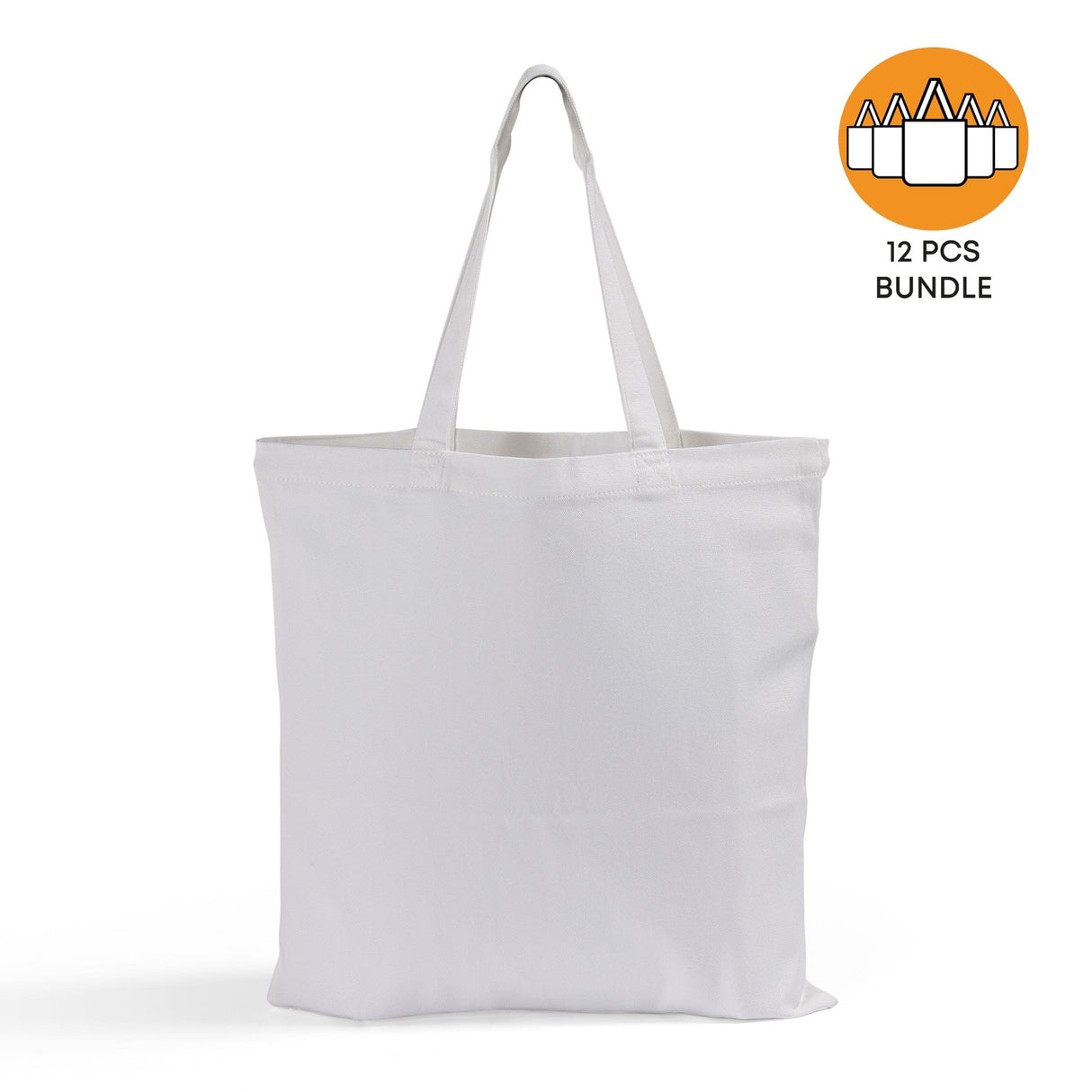 12 ct Sublimation 100% Polyester Canvas Tote Bags White - By Dozen