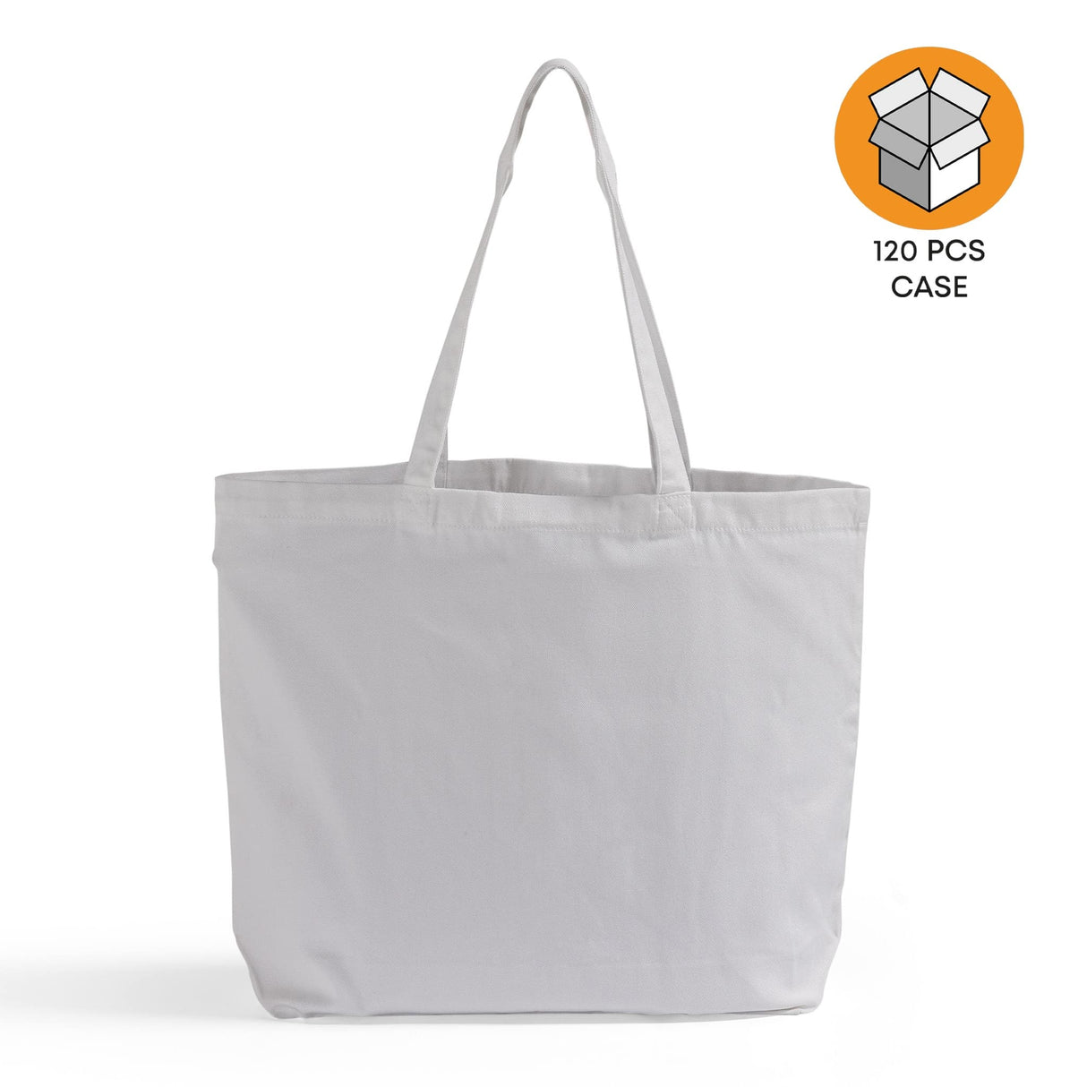120 ct Large 100% Polyester Canvas Sublimation Tote Bags White - By Case