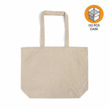 120 ct Large Size Light Canvas Wholesale Tote Bag with Long Handles - By Case