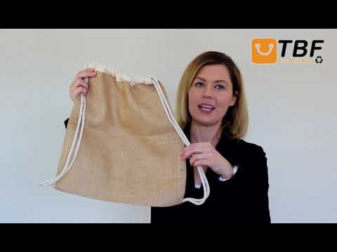 Jute Drawstring Bags / Natural Burlap Backpacks - BPK13