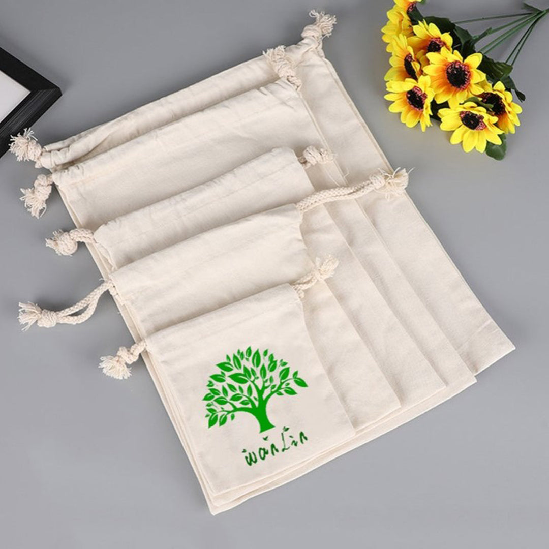 240 ct Cotton Canvas Value Drawstring Pouches / Favor Bags - By Case