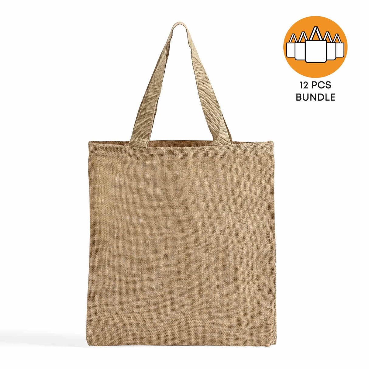 12 ct Wholesale Burlap Bags - Promotional Jute Tote Bags - Pack of 12