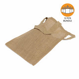 12 ct Wholesale Burlap Bags - Promotional Jute Tote Bags - Pack of 12