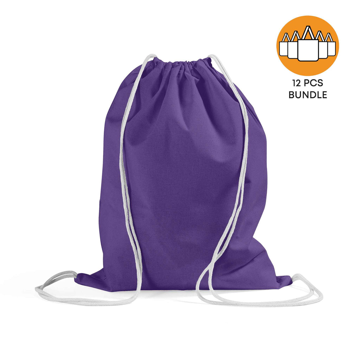 12 ct Economical Sport Cotton Drawstring Bag Cinch Packs - By Dozen