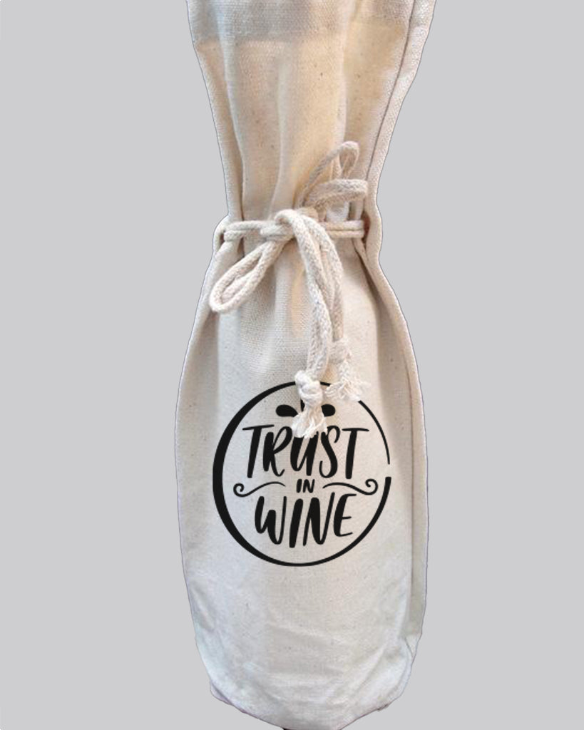 Canvas Wine Bag with Drawstring for Wedding Decorations w/ Your Logo