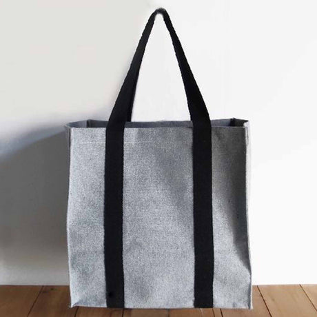 Two-Tone Large Recycled Canvas Tote Bag W/Laminated Interior