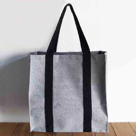 6 ct Two-Tone Large Recycled Canvas Tote Bag W/Laminated Interior - RC890- Pack of 6