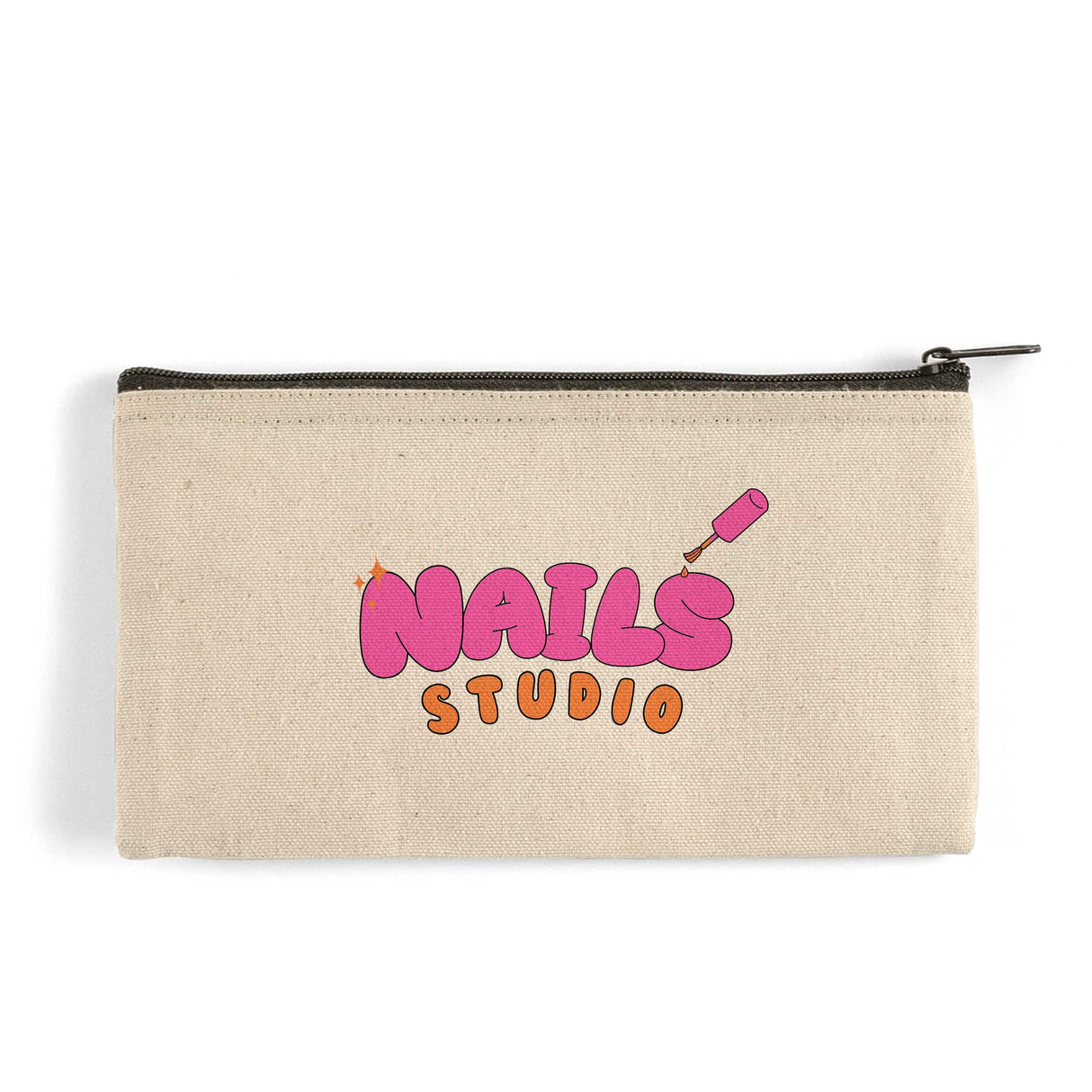 Rectangular Jute / Canvas Pouch with Zipper Closure w/ Your Logo