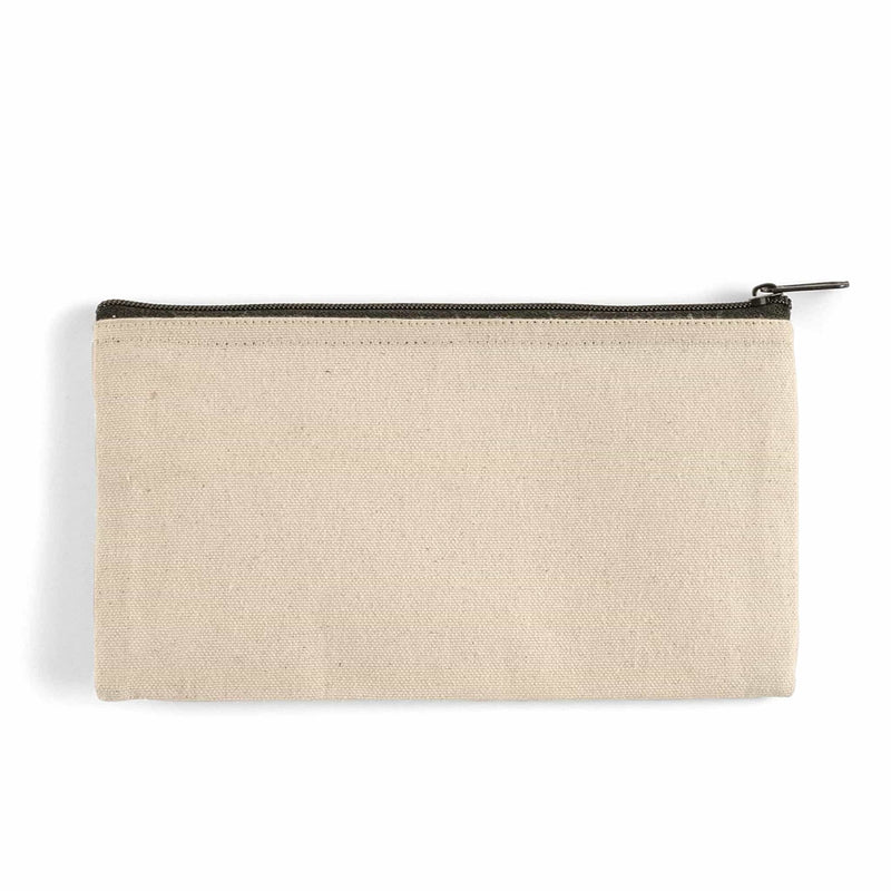Rectangular Jute / Canvas Pouch with Zipper Closure