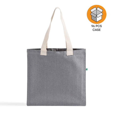 96 ct Recycled Canvas Flat Tote Bag / Basic Book Bag - By Case