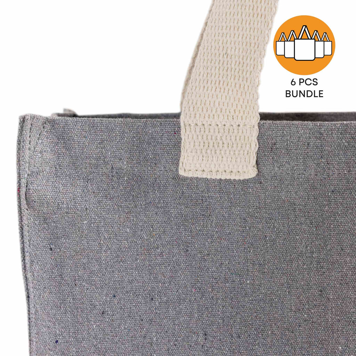 6 ct Recycled Heavy Canvas Tote with Full Gusset - By Bundle