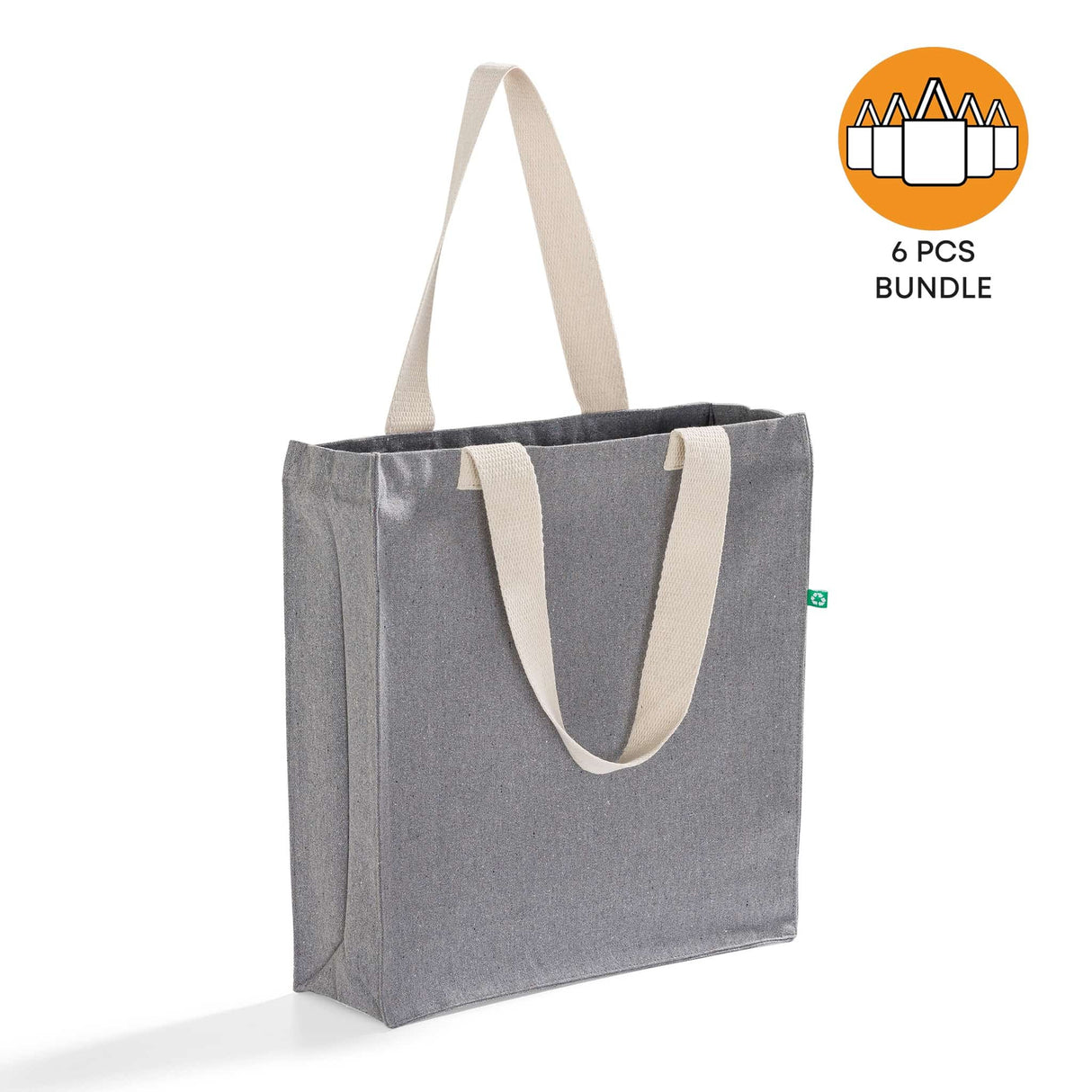 6 ct Recycled Heavy Canvas Tote with Full Gusset - By Bundle