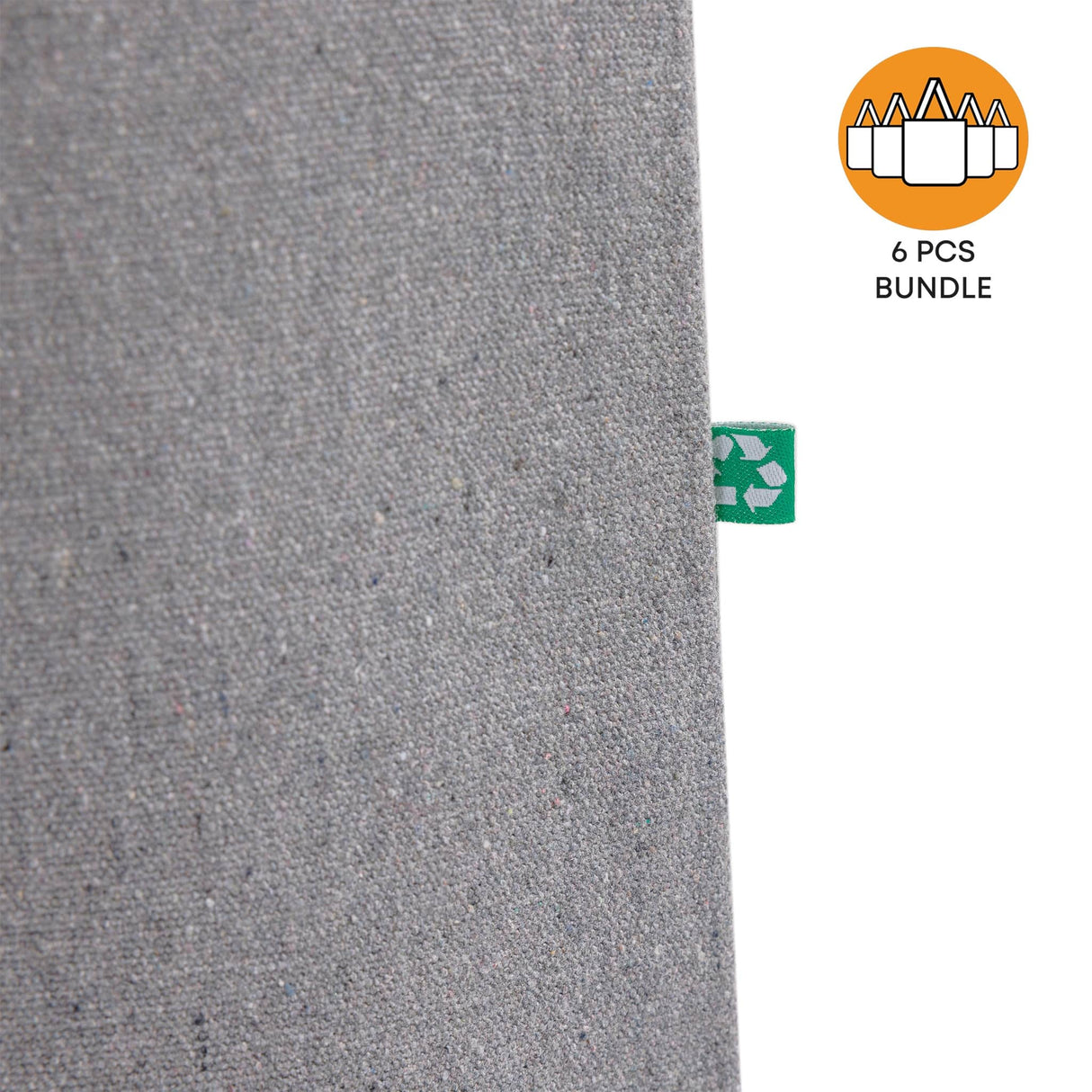 6 ct Recycled Canvas Tote Bag With Bottom Gusset - By Bundle