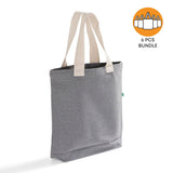 6 ct Recycled Canvas Tote Bag With Bottom Gusset - By Bundle