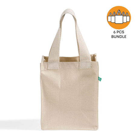 6 ct Recycled Canvas Book Bag with Full Gusset - By Bundle