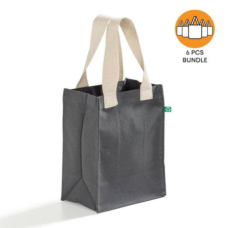 6 ct Recycled Canvas Book Bag with Full Gusset - By Bundle