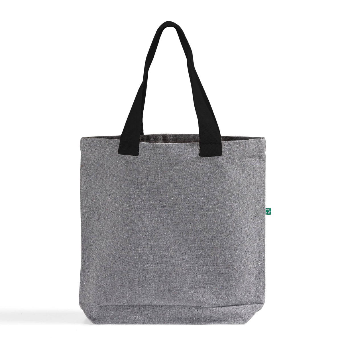 recycled canvas grey black tote bag