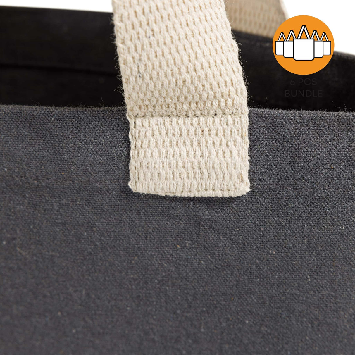 6 ct Recycled Canvas Tote Bag With Bottom Gusset - By Bundle