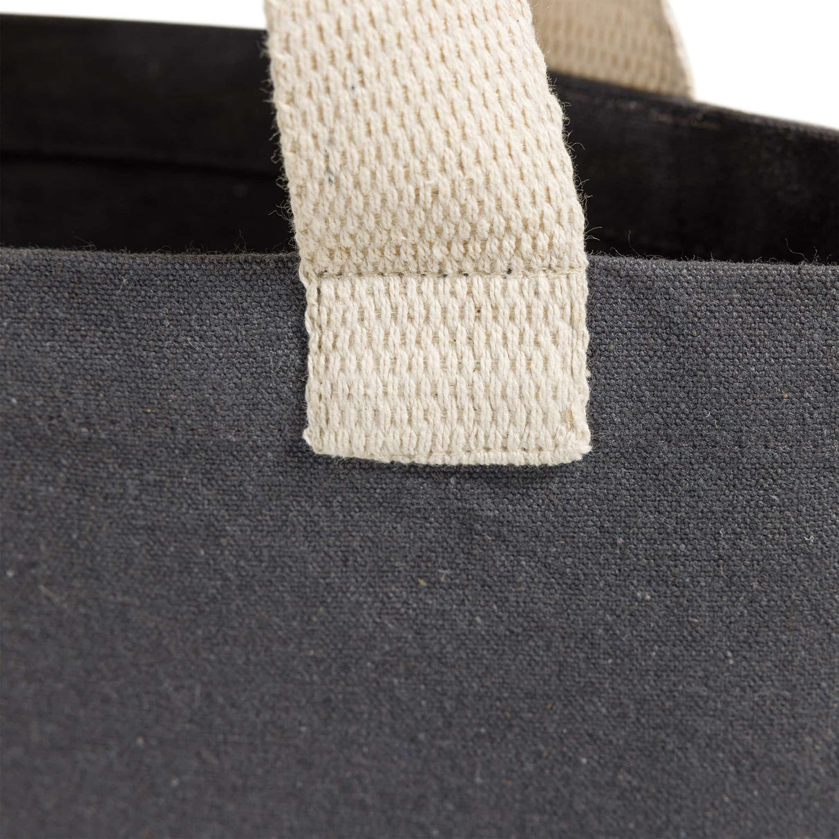 recycled canvas tote bag handle detail