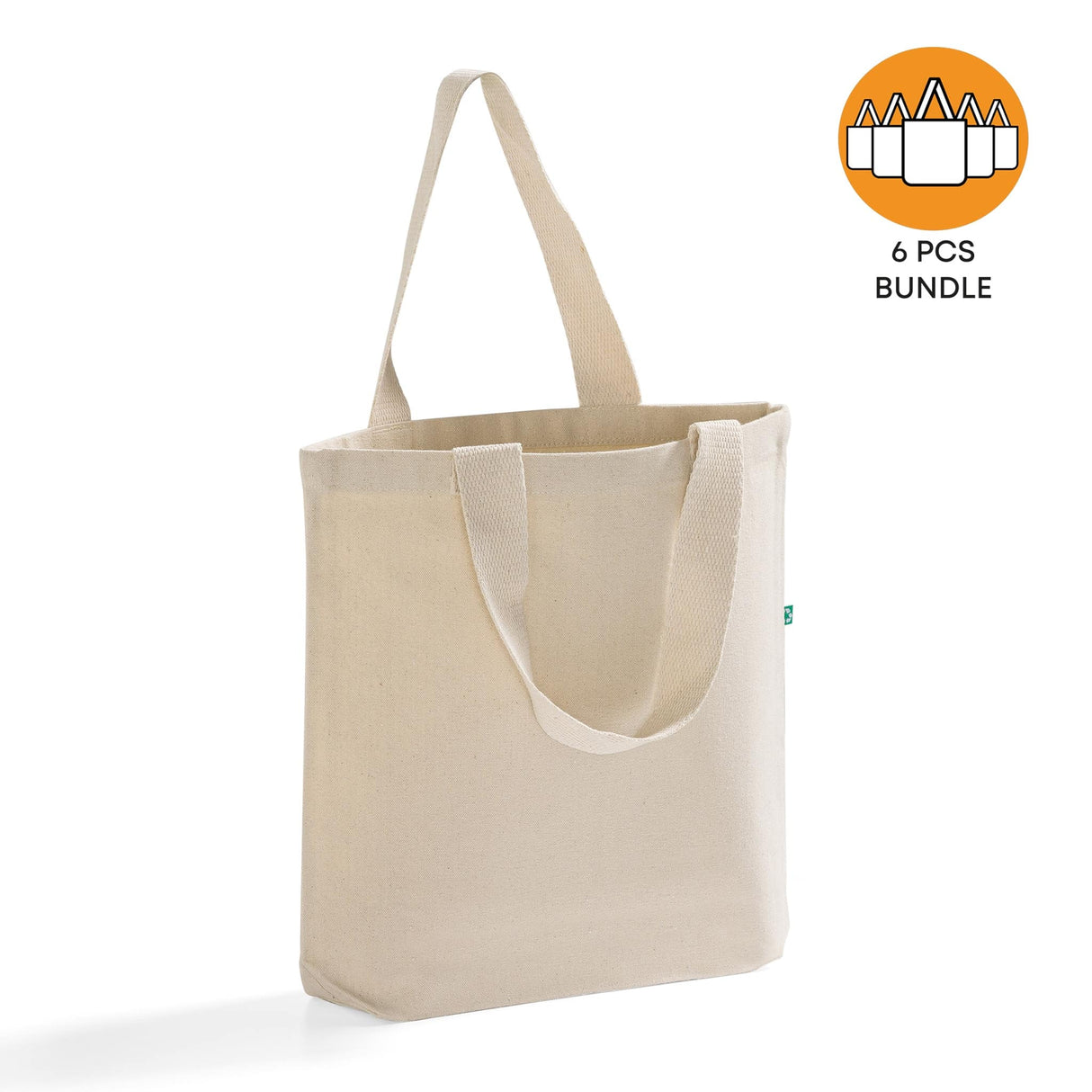 6 ct Recycled Canvas Tote Bag With Bottom Gusset - By Bundle