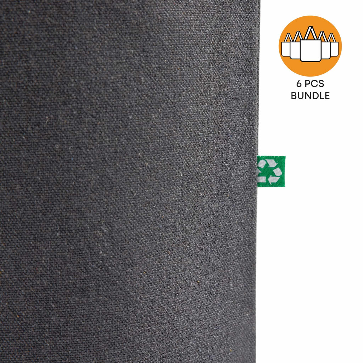 6 ct Recycled Canvas Tote Bag With Bottom Gusset - By Bundle