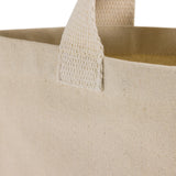 recycled natural canvas tote handle detail