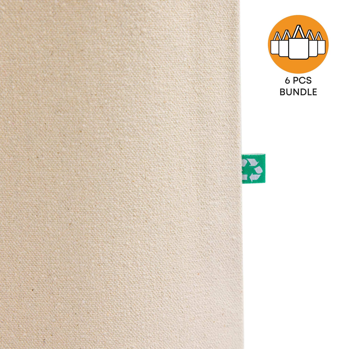 6 ct Recycled Canvas Tote Bag With Bottom Gusset - By Bundle