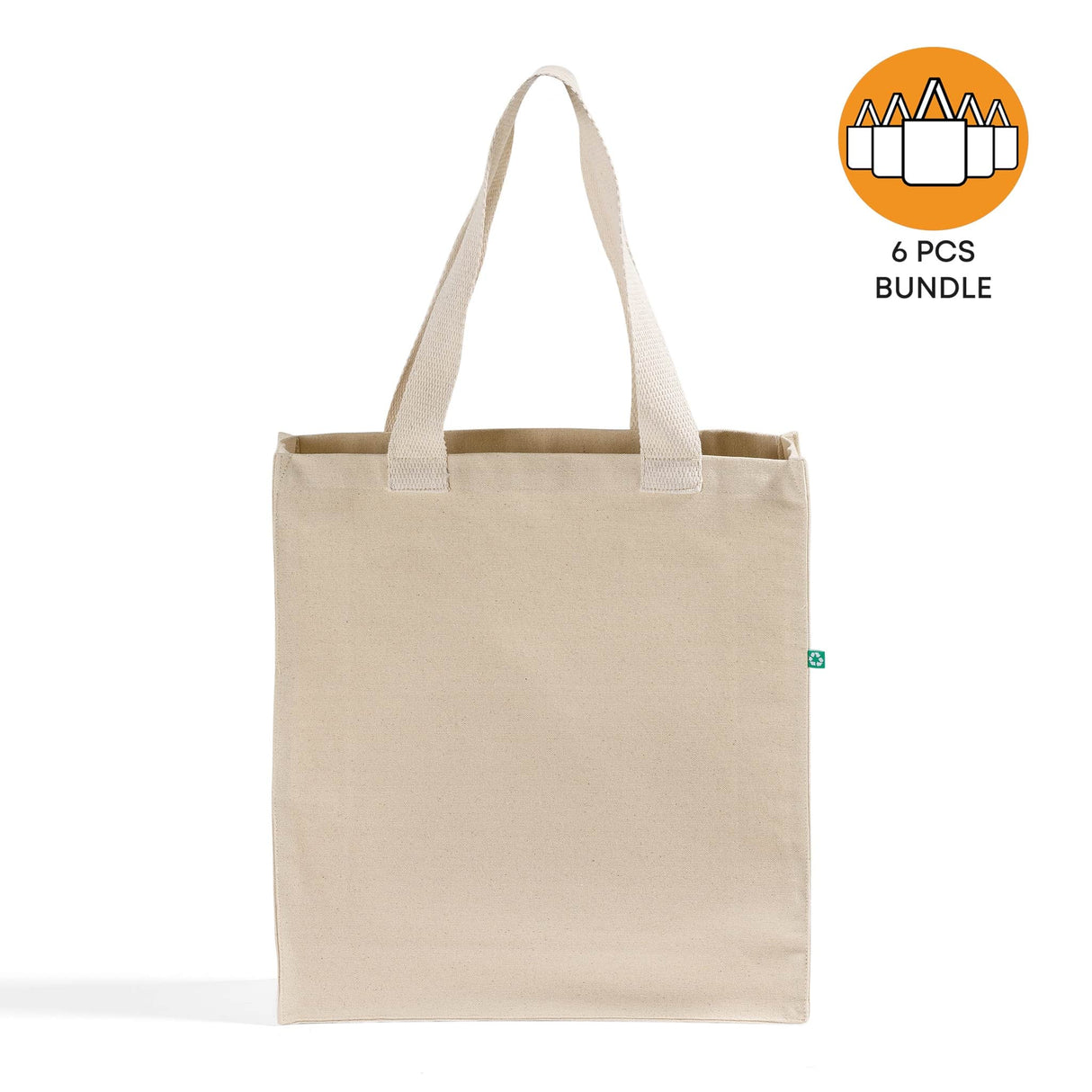 6 ct Recycled Heavy Canvas Tote with Full Gusset - By Bundle