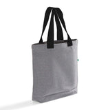 recycled tote grey black with bottom gusset