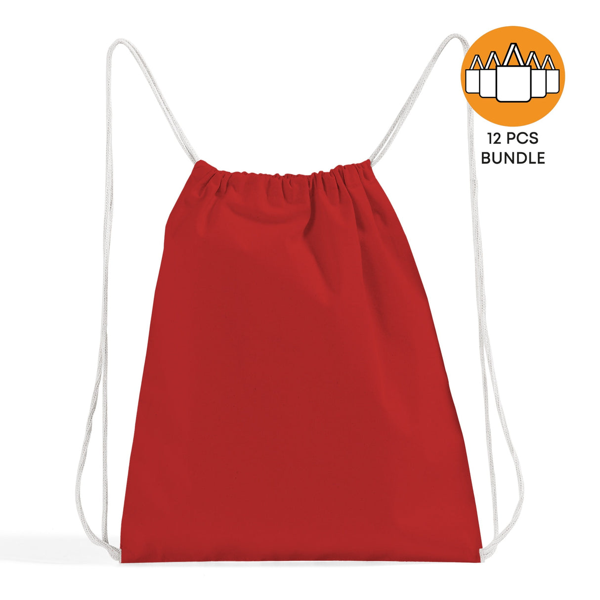 Red Canvas Drawstring Backpack Bundle