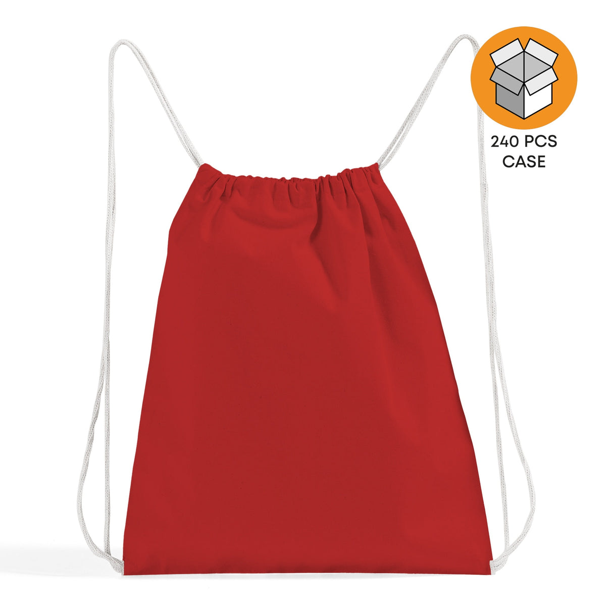 Red Canvas Drawstring Backpack Case