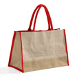 red fashion jute tote bag