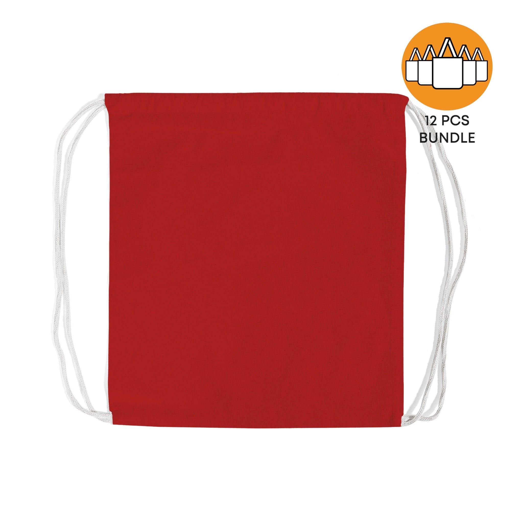 12 ct Small Canvas Drawstring Backpack / Cinch Packs - By Dozen