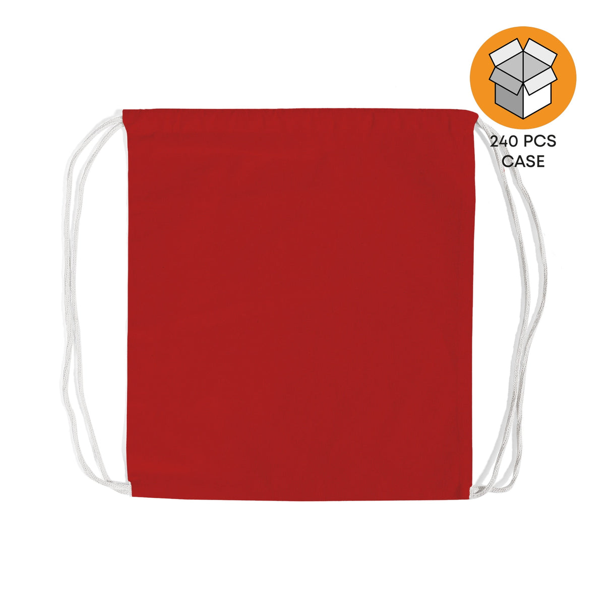 Red Small Canvas Drawstring Backpack Case