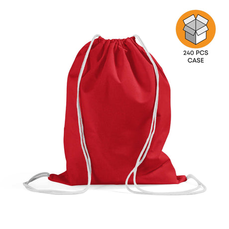 240 ct Economical Sport Cotton Drawstring Bag Cinch Packs - By Case